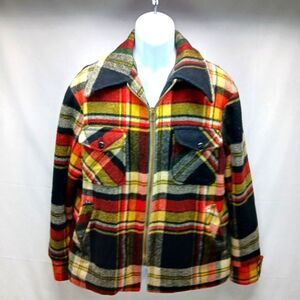 VNTG McGregor Mackinaw Jacket 44 Tartan Plaid Hunting Wool Coat Cruiser Sherpa